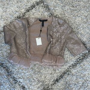 Taupe formal jacket. extra sequins attached!